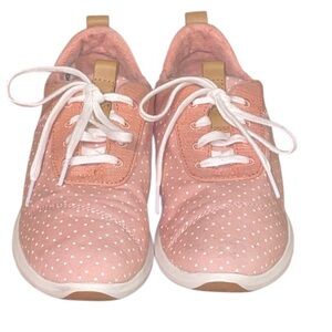 TOMS CABRILLO Pink Coral Polka Dot Sneakers Shoes style 10013402